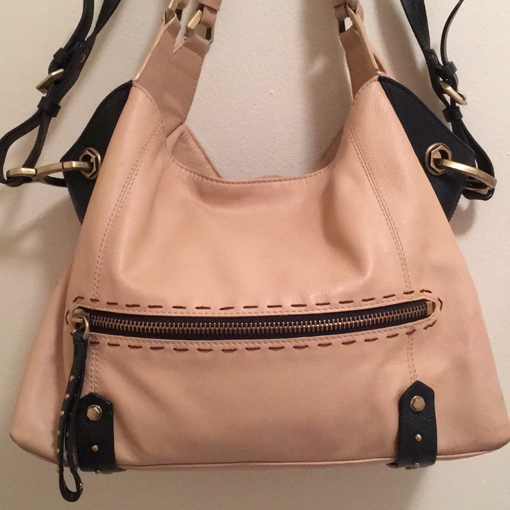 orYANY Cream and Black Leather Bag